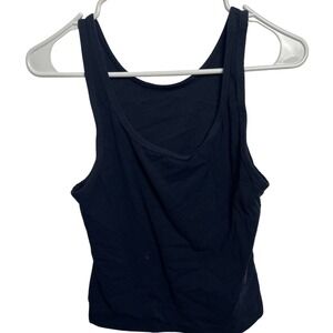Casall Women Navy Blue Athletic Performance Scoop Neck Tank Top Slim Fit S Sport